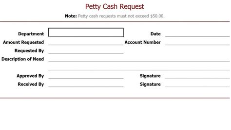 Petty Cash Request Form | Petty Cash Request Slip | Sign in sheet ...