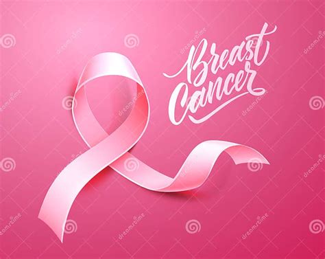 Vector Breast Cancer Awareness Poster Pink Ribbon Stock Vector