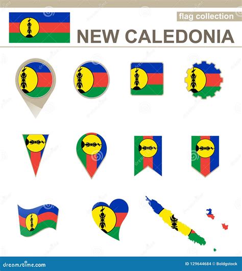 New Caledonia Flag Collection Stock Vector Illustration Of Colors