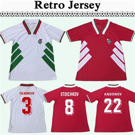 2021 1994 STOICHKOV IVANOV ANDONOV Mens Retro Soccer Jerseys Bulgaria