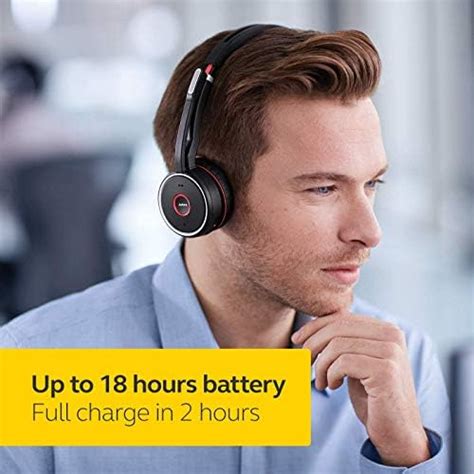 Jabra Evolve 75 Uc Wireless Headset All Day Battery Stereo Includes Link 370 Usb Adapter And