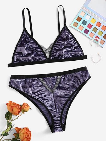 Search Velvet Lingerie Set SHEIN USA