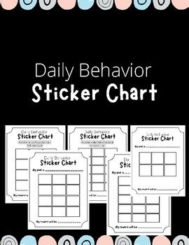 Daily Behavior Sticker Chart by MrsCarrie'sKinderland | TPT