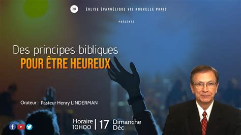 Des Principes Bibliques Pour Tre Heureux Pasteur Henry Linderman