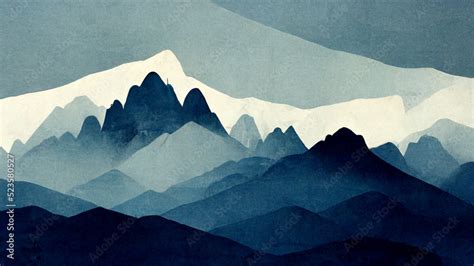 Silhouette of mountain wallpaper landscape view Stock Illustration ...