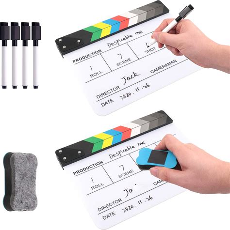 Buy Rustark Movie Film Clap Board Acrylic X Acrylic Dry Erase