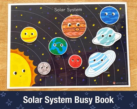 Solar System Busy Book Page, Solar System Matching Worksheet for ...