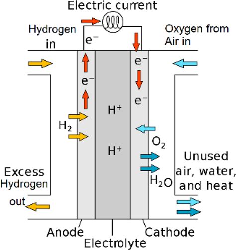 Illustration Of Pemfc Working Principle Electricity Is Generated From