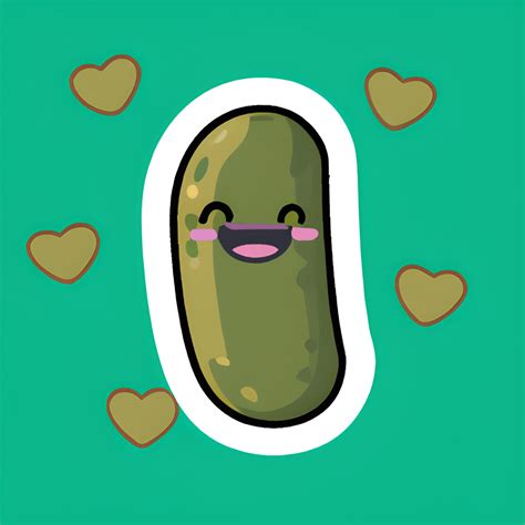 Happy Chibi Pickle Enamel Pin Sticker And Ultrahd Graphic Creative