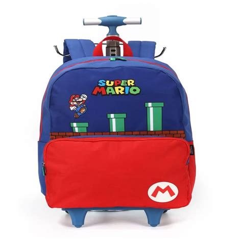 Mochilas Escolar Rodinhas Infantil Do Super Mario Casas Bahia