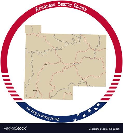 Map Of Searcy County In Arkansas Usa Royalty Free Vector