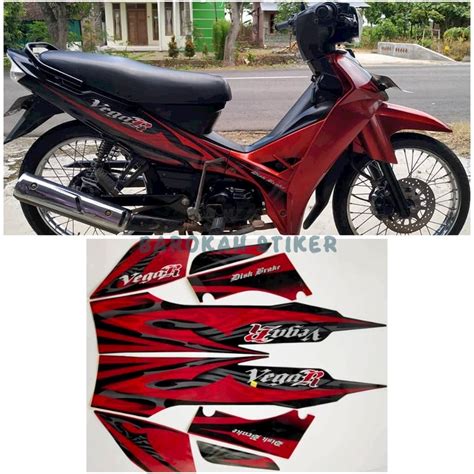 Jual Striping Stiker Polet List Motor Yamaha Vega R New 2008 2009 Hitam