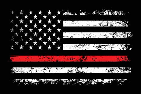 Thin Red Line Usa Flag Distressed American Firefighter Support Flag