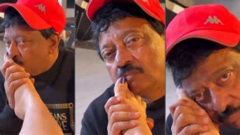 Ram Gopal Varma Licks Kisses Actress Ashu Reddys Feet Video Goes Viral