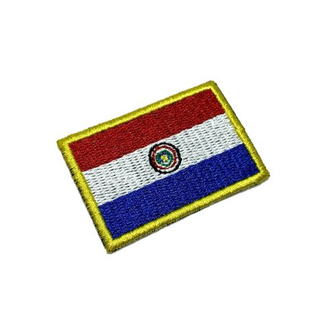 BP0047T11 Bandeira Paraguai Patch Bordado Termo Adesivo BR44