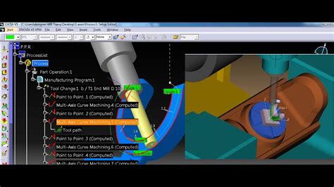 Machining Cnc 5 Axis Mullti Axis Tutorial Catia V5 Youtube