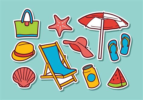 Beach Sticker Vectors 114797 Vector Art At Vecteezy