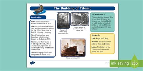 Ks Building Of Titanic Fact File Professor Feito Twinkl