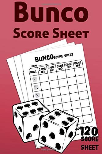 Buy Bunco Score Sheets 120 Score Keeping For Bunco Lovers Score