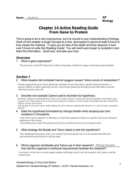 Ap Biology Chapter 4 Reading Guide Answers Benonimeaha