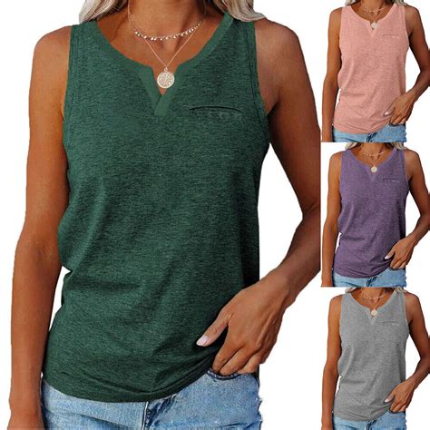 Ärmelloses Tanktop Für Damen Damen Sommer Urlaub Strand Lässiges T