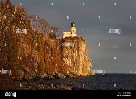 Late Afternoon Sun Illuminates Split Rock Lighthouse On The North Shore