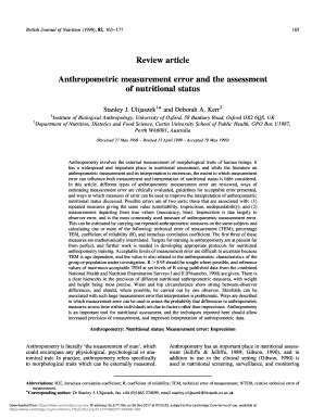 Fillable Online Anthropometric Measurement Error And The Assessment Fax