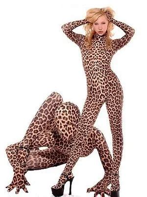 Hot Sale Leopard Costume Lycra Spandex Zentai Fullbody Catsuit Sexy