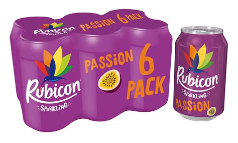 Buy Rubicon 6 Pack Sparkling Passion Flavoured Fizzy Drink With Real