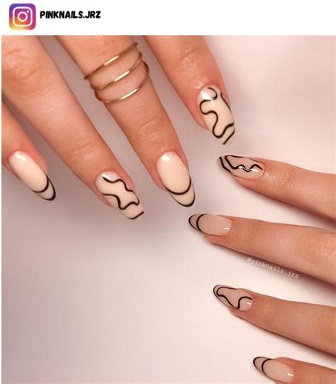 50 Stylish Black And Nude Nail Designs For 2024 Nerd About Town