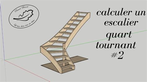 dessiner un escalier quart tournant en projection élévation 4K YouTube