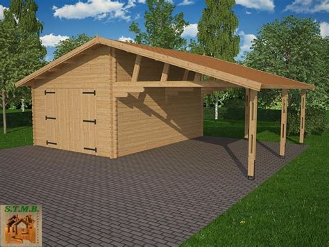 Garage Avec Carport Bois Granvillier M Toit Double Pente