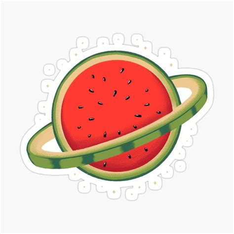 A Watermelon Sticker On A White Background