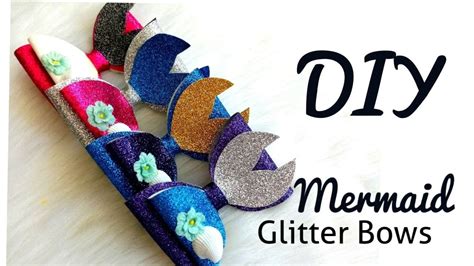 How To Make Mermaid Tail Glitter Hairbow Diy Easy Tutorial Youtube