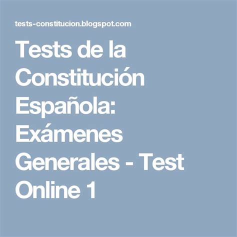 Test 1 Constitución Española Preguntas Generales Oposiciones