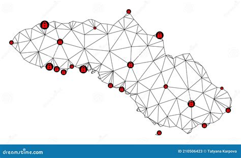 Lockdown Polygonal Carcass Mesh Vector Map Of Sumba Island Stock Vector