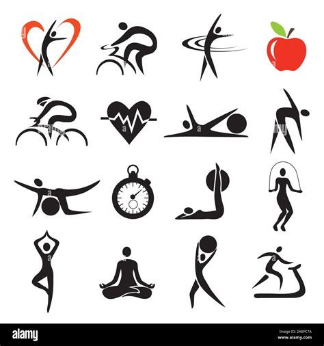 Health Fitness Sport Icons Sets Set Of Fitness And Healthy Lifestyle