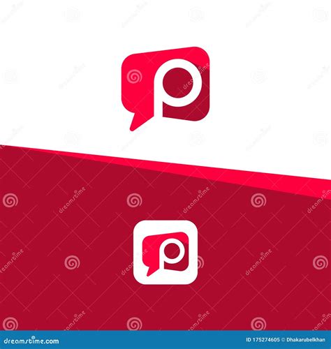 Letter P Chat Talk Logo Design Template Vector Illustration Stock