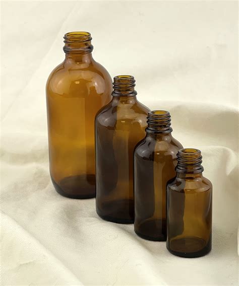 Amber Boston Glass Bottles Various Sizes Lotus Oils New Zealand