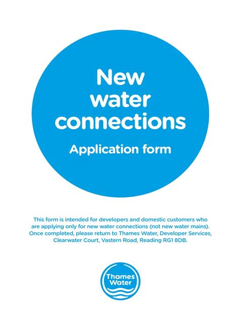 New Water Connection Application Form Pdf Sewage Plumbing