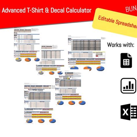 2023 5 Pro T Shirt And Decal Pricing Calculator Spreadsheets Etsy