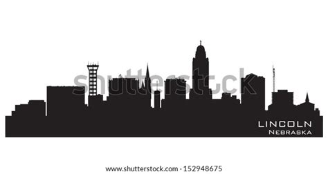 Lincoln Nebraska Skyline Detailed Vector Silhouette Stock Vector ...