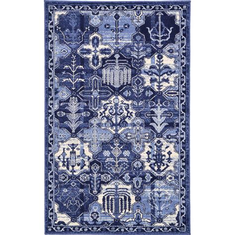 Bungalow Rose Godina Performance Blue Rug Reviews Wayfair