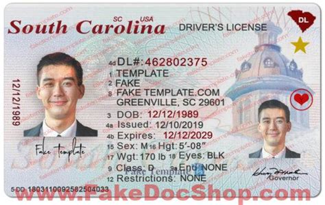 South Carolina Drivers License Template Editable Psd Fakedocshop