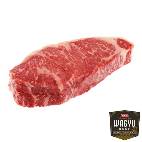 H E B Wagyu Beef New York Strip Steak Boneless Service Case Shop