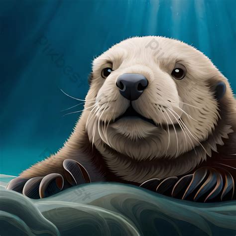 Cute Sea Otter Playing Underwater Photo | JPG Free Download - Pikbest