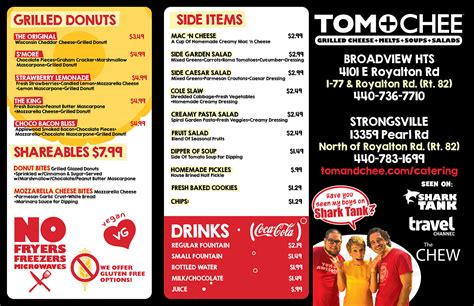 Tom Chee Menu In Broadview Heights Ohio Usa