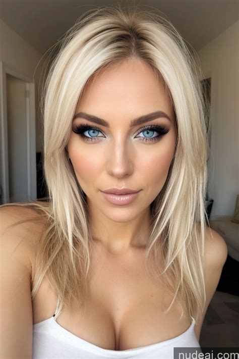 Nude AI Image For Blond Woman With Blue Eyes And A White Tank Top