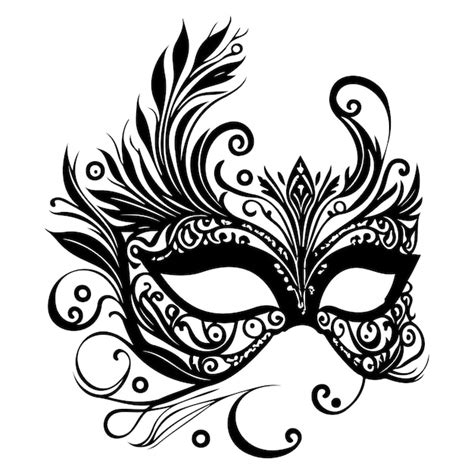 Premium Vector Elegant Carnival Mask Black Illustration Sketch Hand Draw