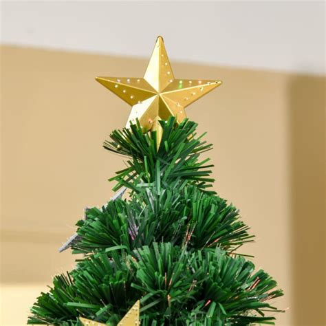 Albero Di Natale Con Led E Fibre Ottiche In Pvc Verde Homcom Maisons